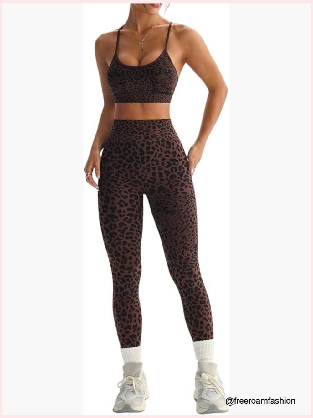 2-Piece Workout Set Spaghetti Strap Crop Top High Waisted Leggings